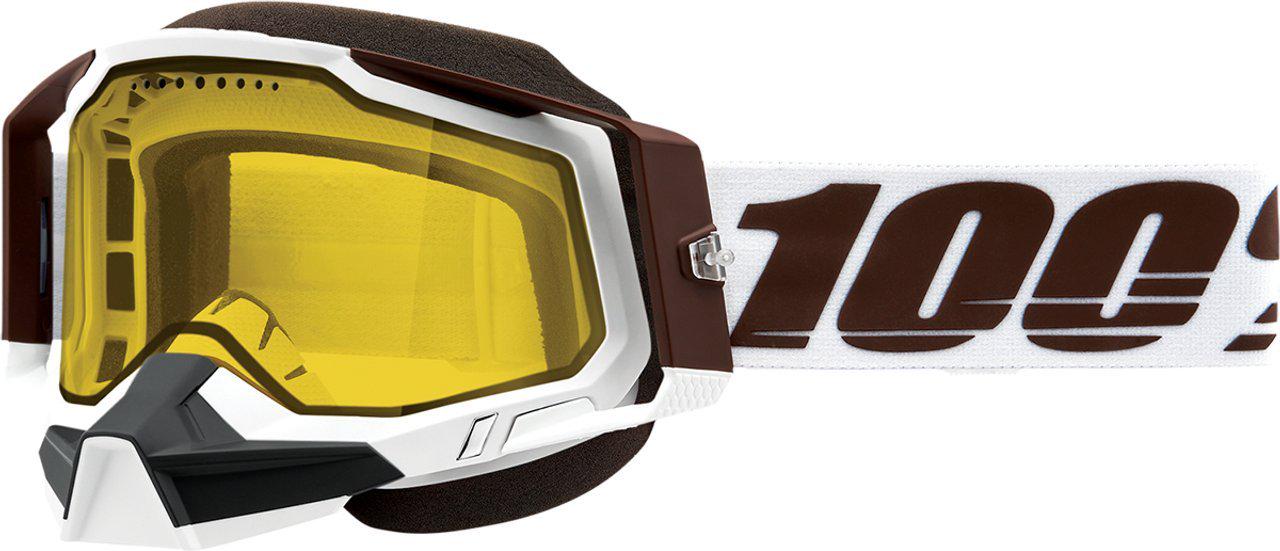Мотоокуляри 100% RACECRAFT 2 Snowmobile Goggle Snowbird/Dual Yellow Lens (39546)