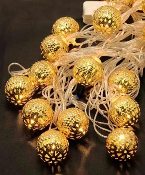 Гирлянда новогодняя Фигурки шарики 20 LED 3 м Белый теплый