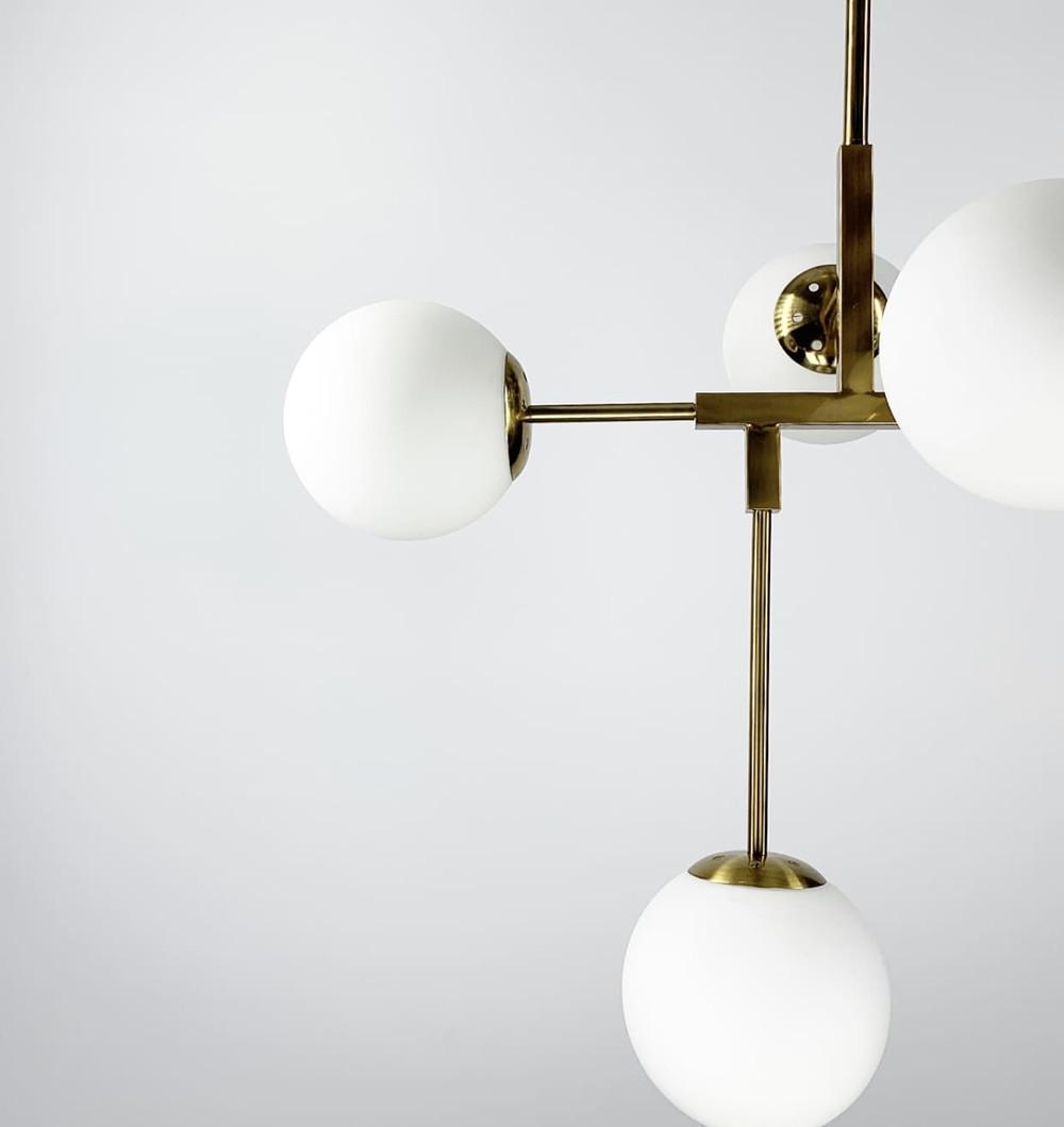 Люстра в каскадному каркасі з матовими плафонами Латунь (AOC 17/5 AB+WT) - фото 5 Люстра в каскадному каркасі з матовими плафонами Латунь (AOC 17/5 AB+WT) - фото 5