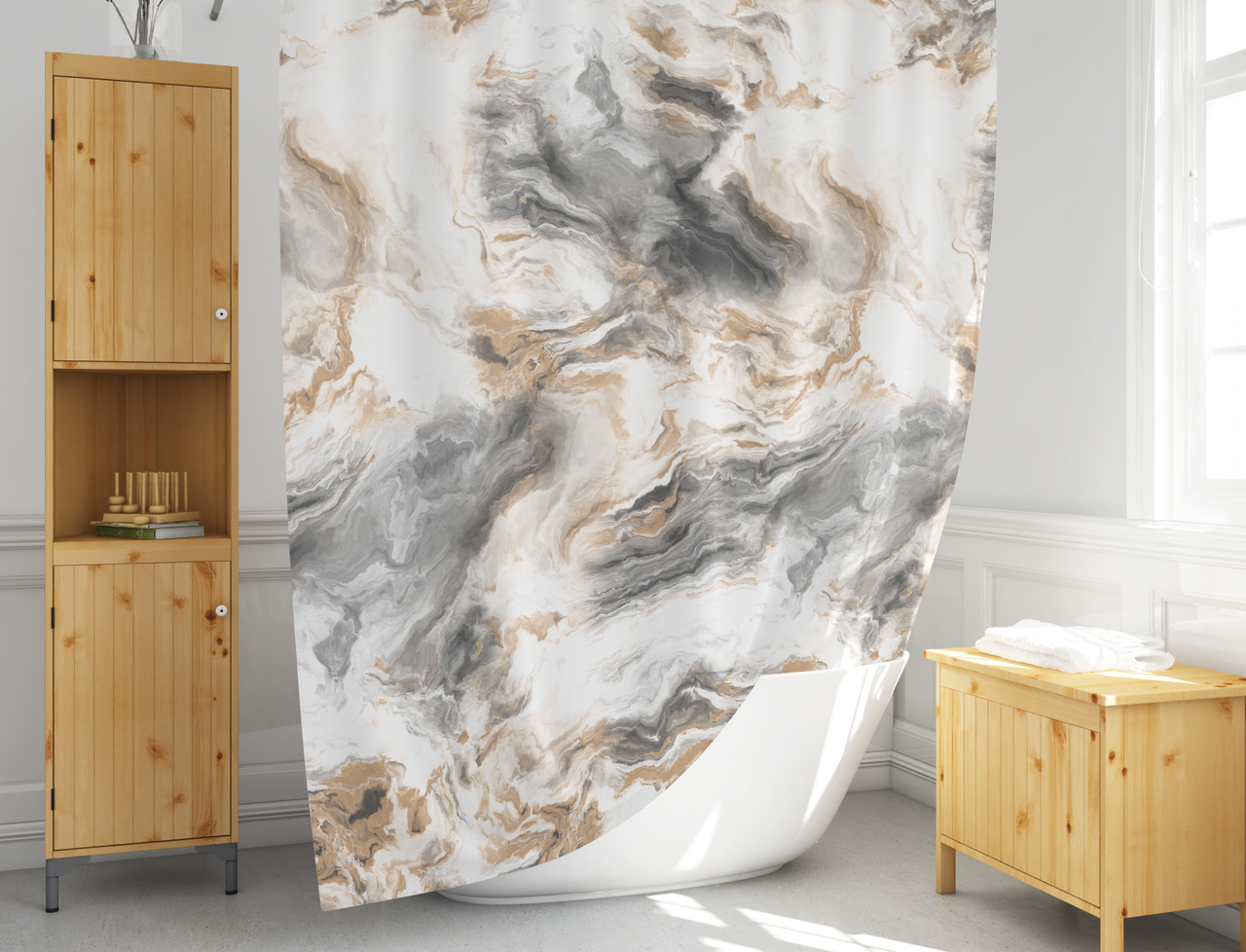 Штора для ванной длинная Tropik BaranGrey 180x220 см (5203/220) - фото 4