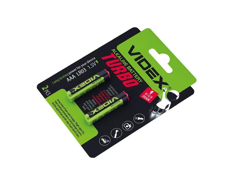 Батарейка щелочная Videx LR03/AAA Turbo BLISTER 2 шт.