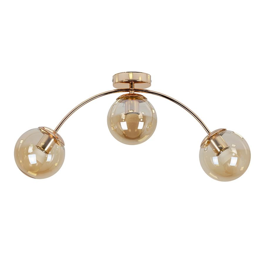 Люстра металлическая Levistella 7529907-3 GOLD/BR с 3 стеклянными плафонами под лампы Е27 (106-16-LVS4769)