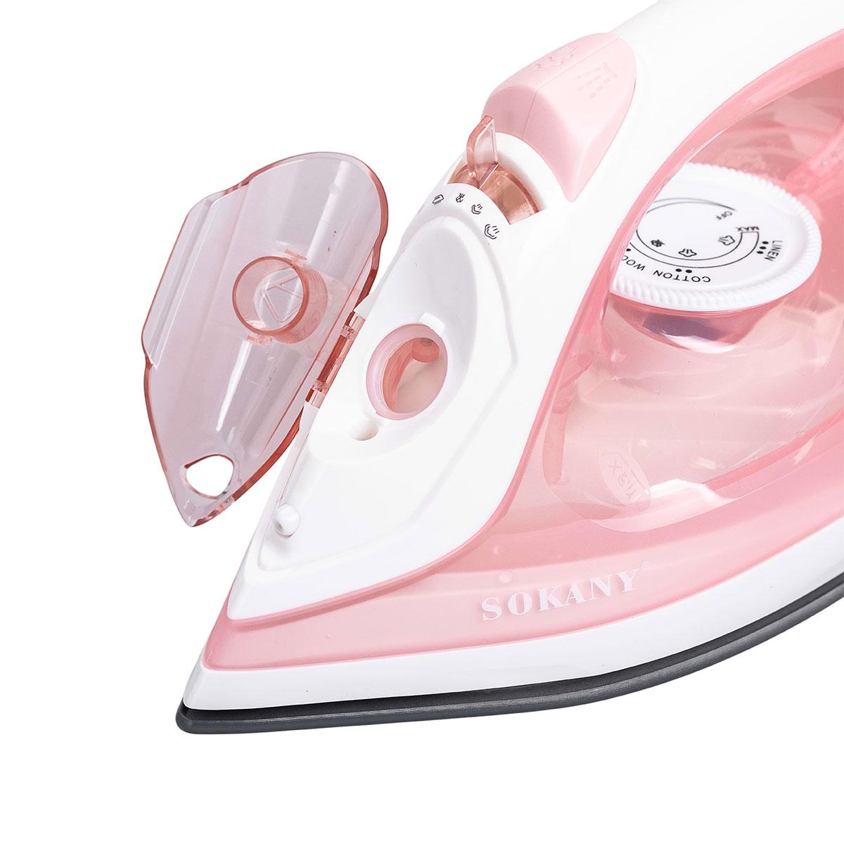 Праска парова ручна для одягу Sokany з металокерамічною підошвою 1800 Вт Рожевий (5921) - фото 8 Праска парова ручна для одягу Sokany з металокерамічною підошвою 1800 Вт Рожевий (5921) - фото 8