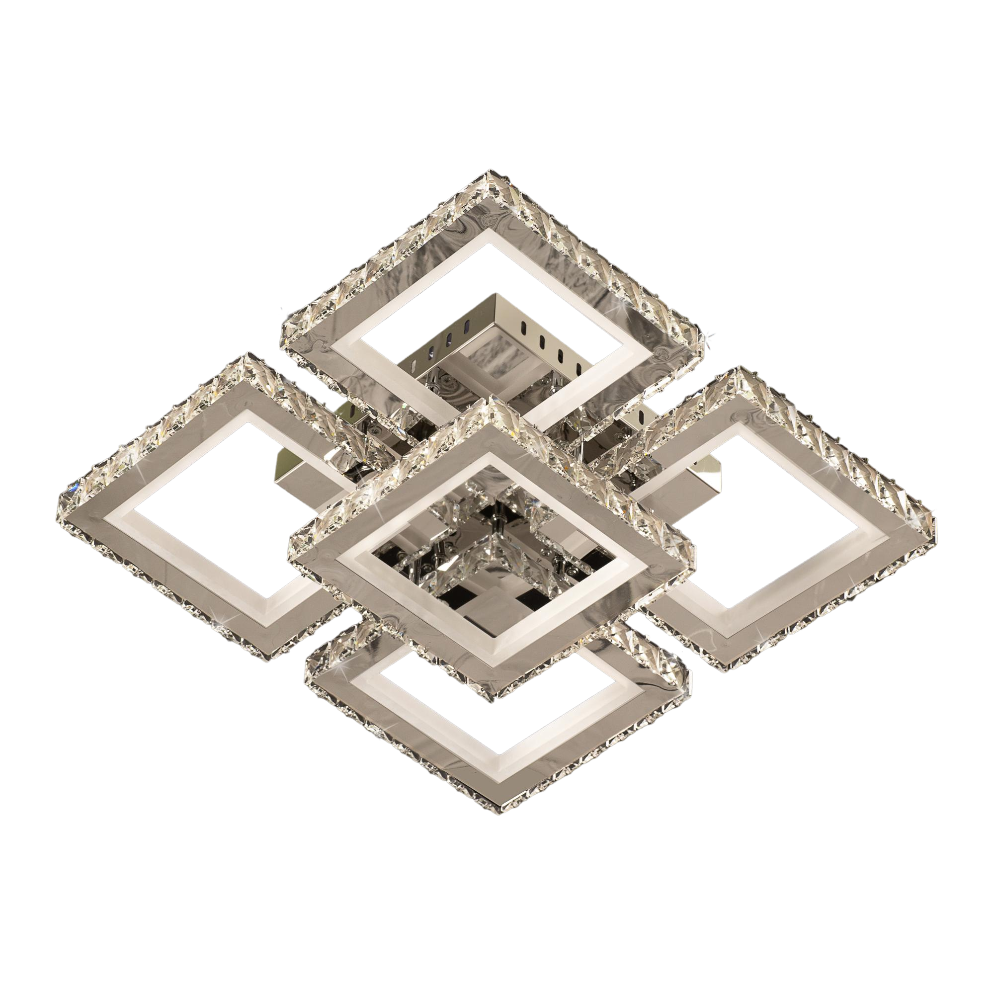 Люстра Свет 201909 CR LED кришталь з пультом 296 W Сріблястий