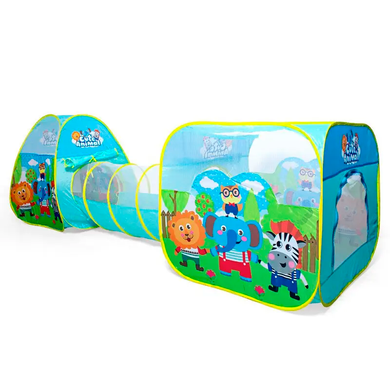 Палатка детская с туннелем Joy Милые животные Голубой (63-75-X 003 A)