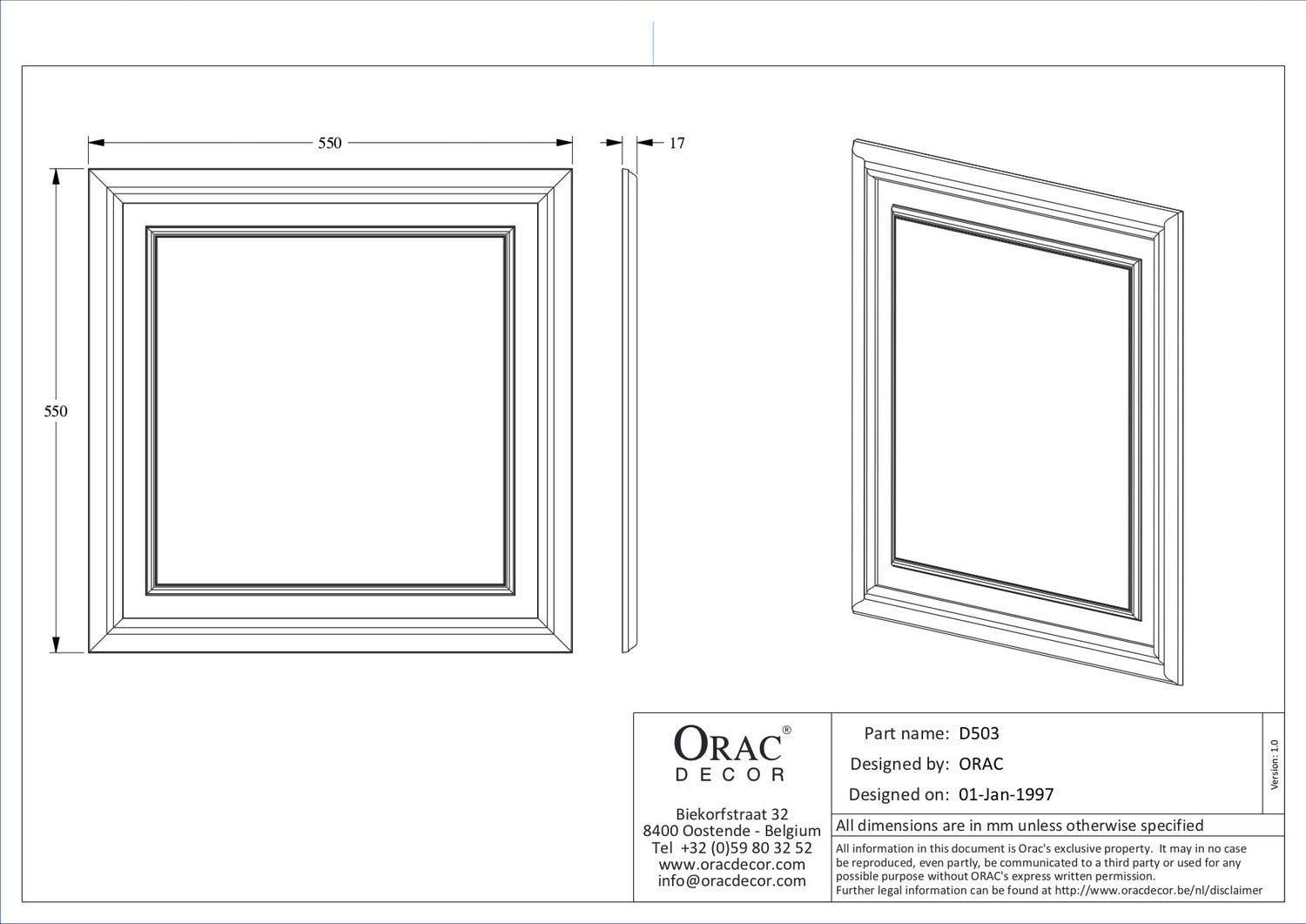 Дверна панель Orac Decor D503 дюрополимерная - фото 2