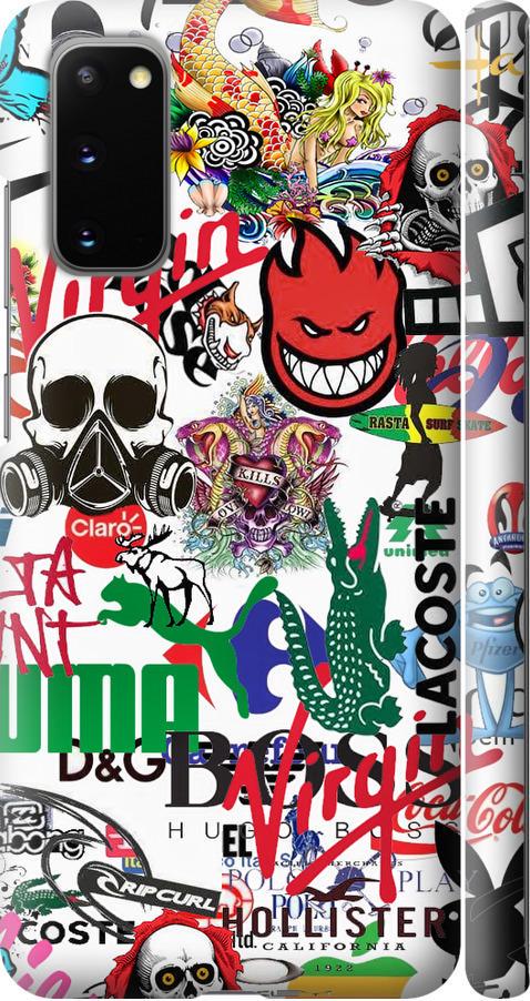 Чехол на Samsung Galaxy S20 Many different logos (4022m-1824-42517)