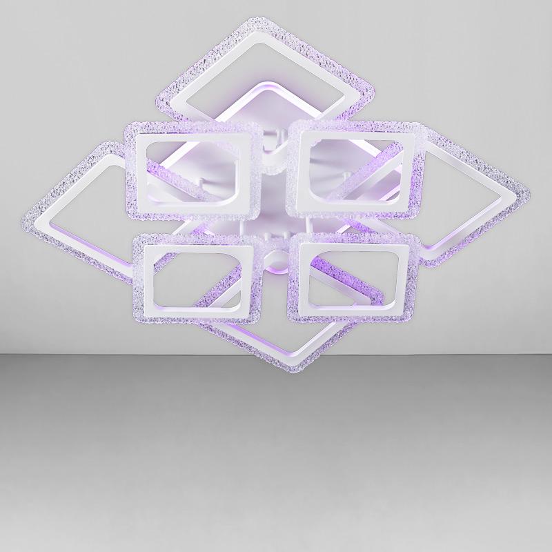 Потолочная люстра LED с подсветкой Light House SC-18206/4+4C 184W+10W 2.4G 600х600х120 мм Белый 