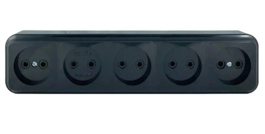 Розетка пятиместная MARSHEL MAGLEV RO16-254 Black (RO16-254 Black)