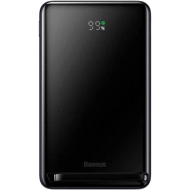 Повербанк BASEUS з бездротовою зарядкою Qi 15 W Magnetic Bracket 10000 mAh 20 W Black (PPCX000003)