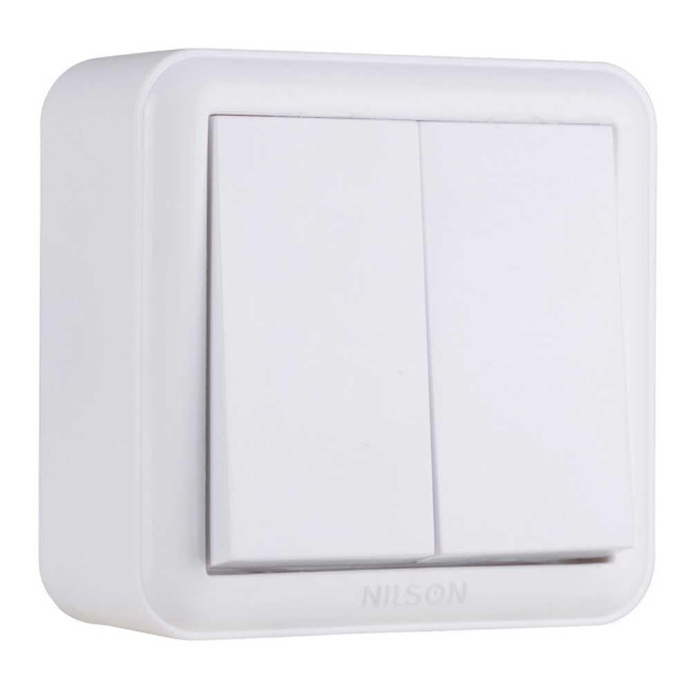 Вимикач двоклавішний Nilson Unique Білий (28111003)