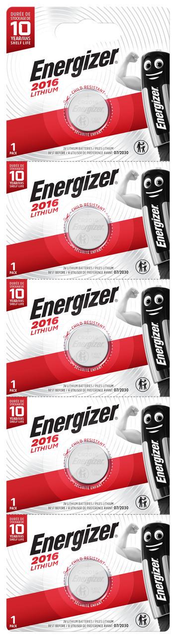 Батарейки Energizer CR2016 Lithium 5 шт. (1472748845)