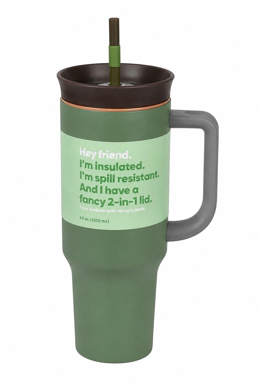 Термокухоль з трубочкою Flow 1,2 л Green
