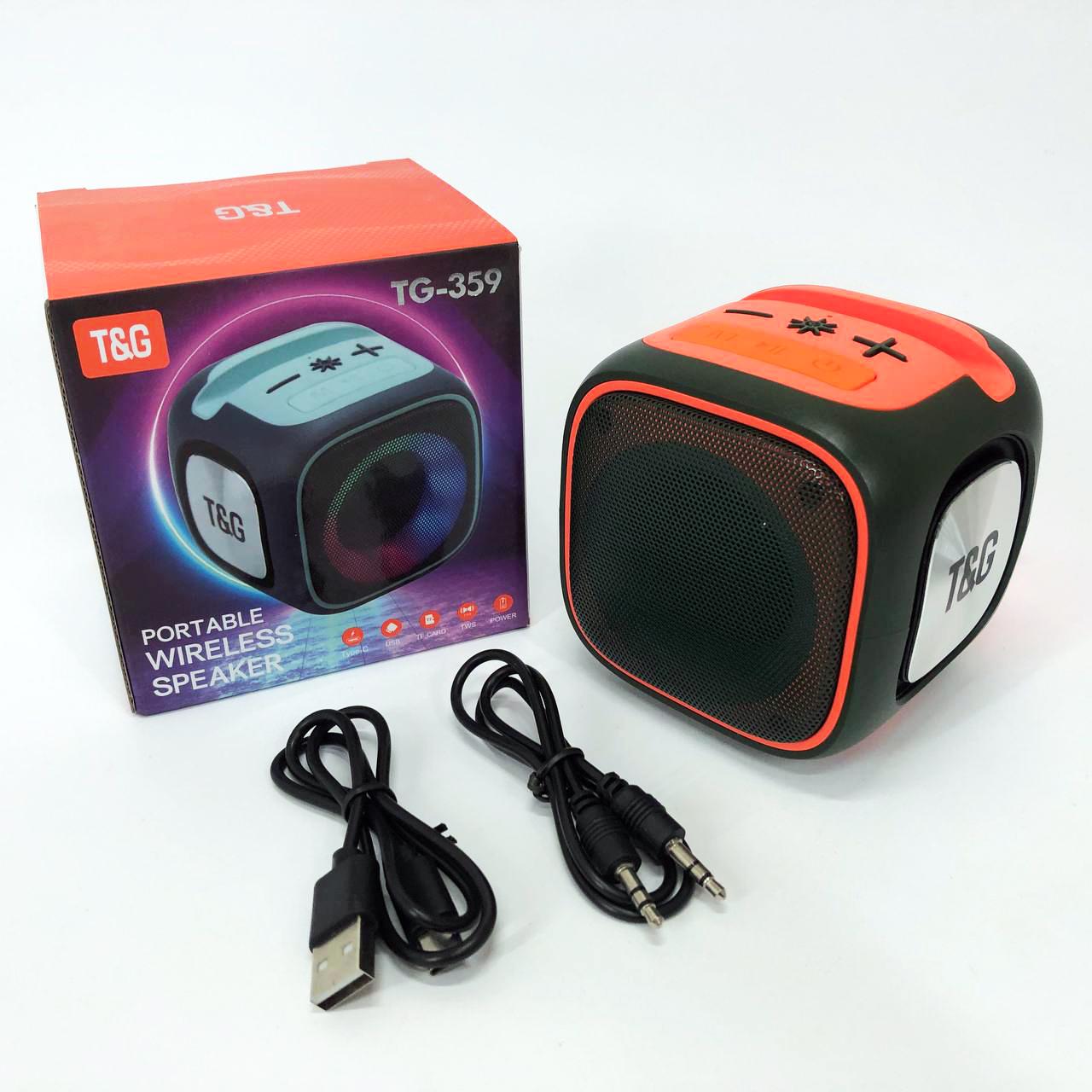 Колонка портативна з підсвічуванням RGB/акумуляторна TG359/7W Зелений - фото 3 Колонка портативна з підсвічуванням RGB/акумуляторна TG359/7W Зелений - фото 3