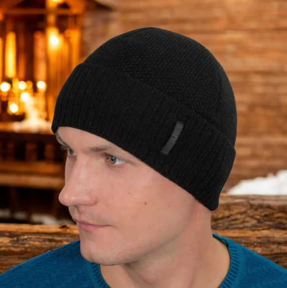 Кепка зимняя мужская One Size акриловая Черный (29548930) - фото 4 Кепка зимняя мужская One Size акриловая Черный (29548930) - фото 4