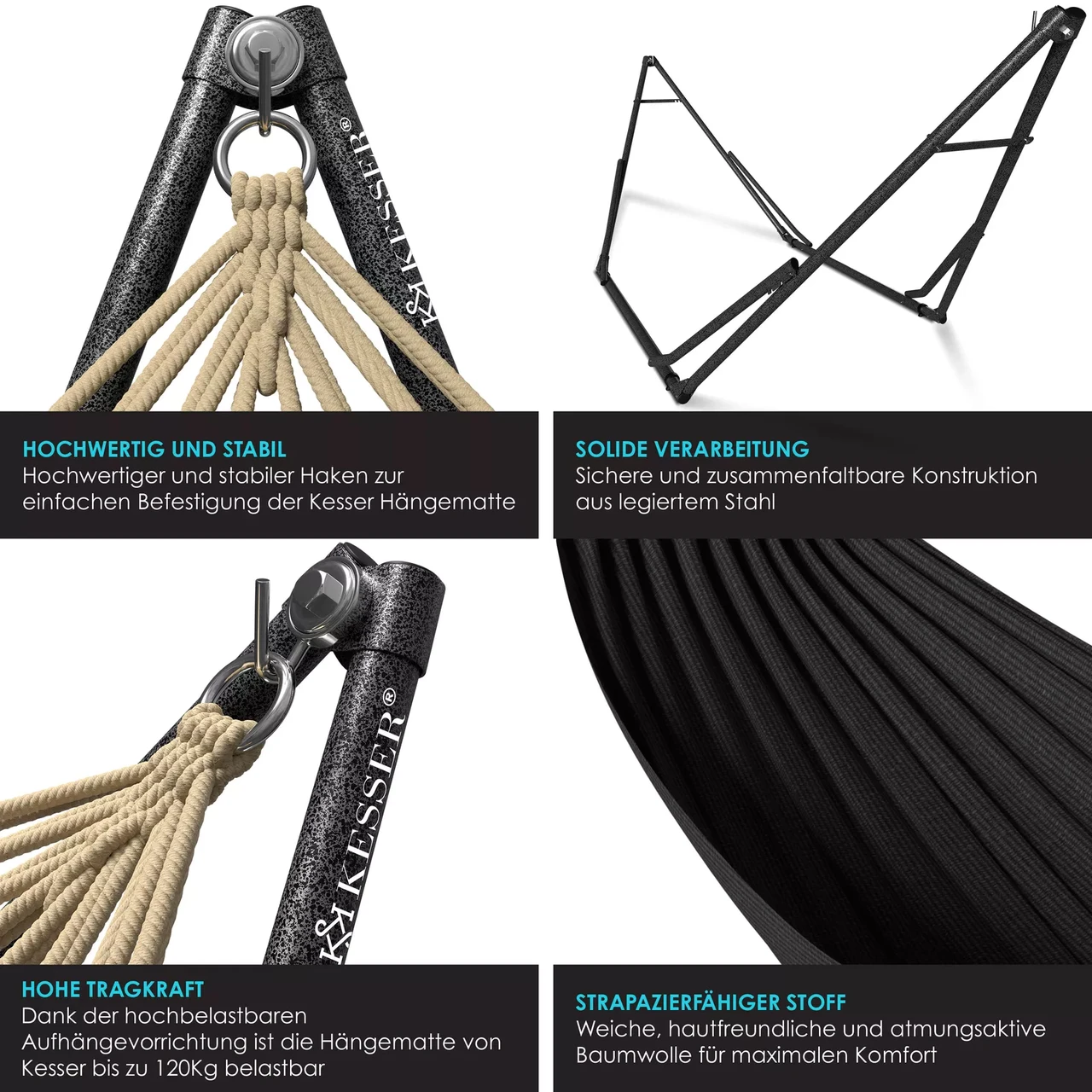 Гамаки KESSER подвесной для сада и дачи 200 кг 360x120x115 см (4260729115591) - фото 5 Гамаки KESSER подвесной для сада и дачи 200 кг 360x120x115 см (4260729115591) - фото 5