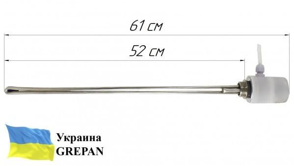 Тен для алюмінієвого радіатора Grepan 1500W 220V L=52 см нержавіюча сталь (bat042) - фото 5