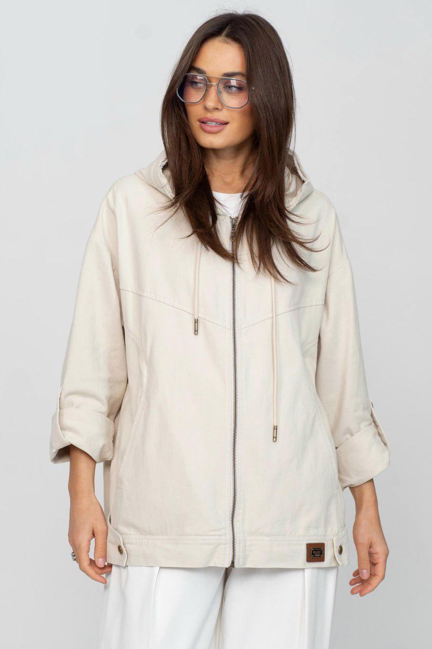 Куртка-ветровка женская котоновая 6XL Айвори (33357530)
