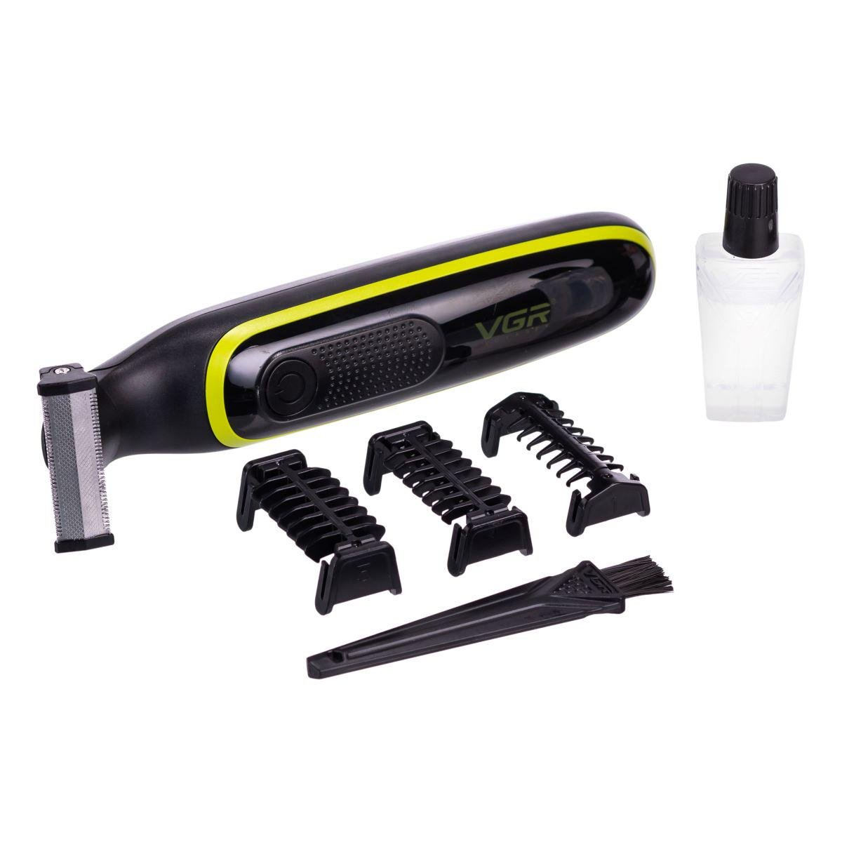 Триммер VGR V-017 для волос и бороды с 3 насадками Черный (7354)