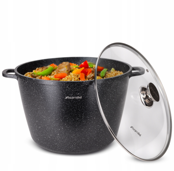 Каструля Kamille з литого алюмінію з кришкою та антипригарним покриттям 14 л (4487) - фото 4 Каструля Kamille з литого алюмінію з кришкою та антипригарним покриттям 14 л (4487) - фото 4