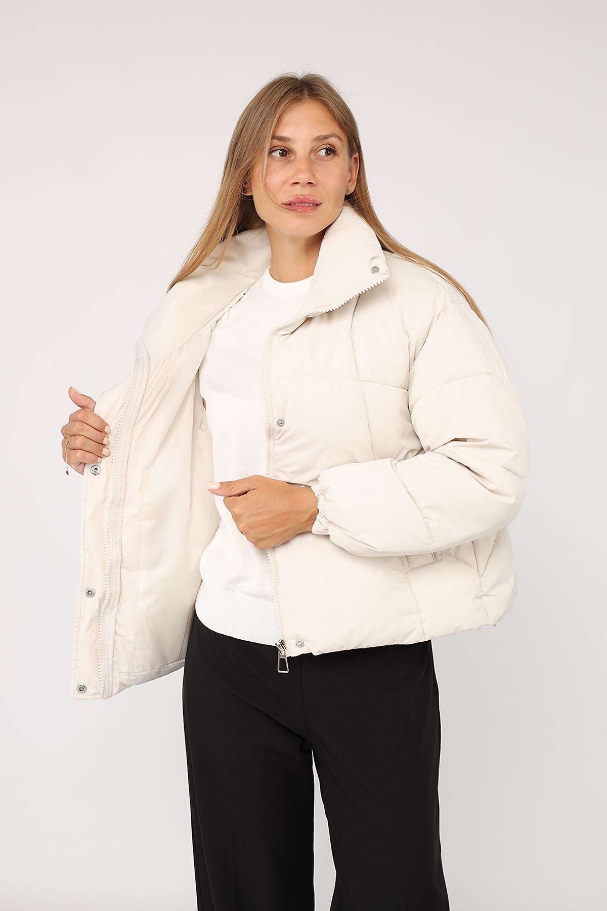 Куртка женская ЦБ-00277856 р. 54 Молочный (28422294) - фото 6