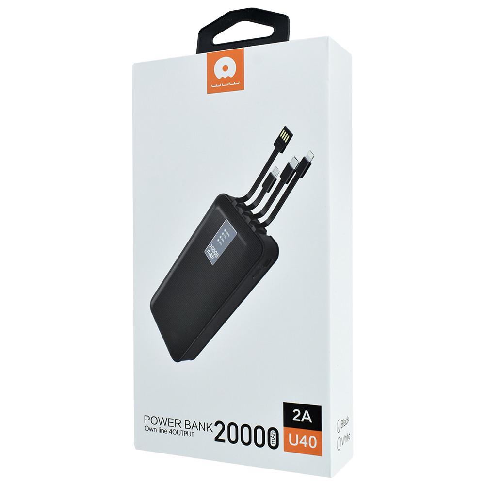Power Bank WUW U40 20000 mAh 4 USB 2.1 A Black