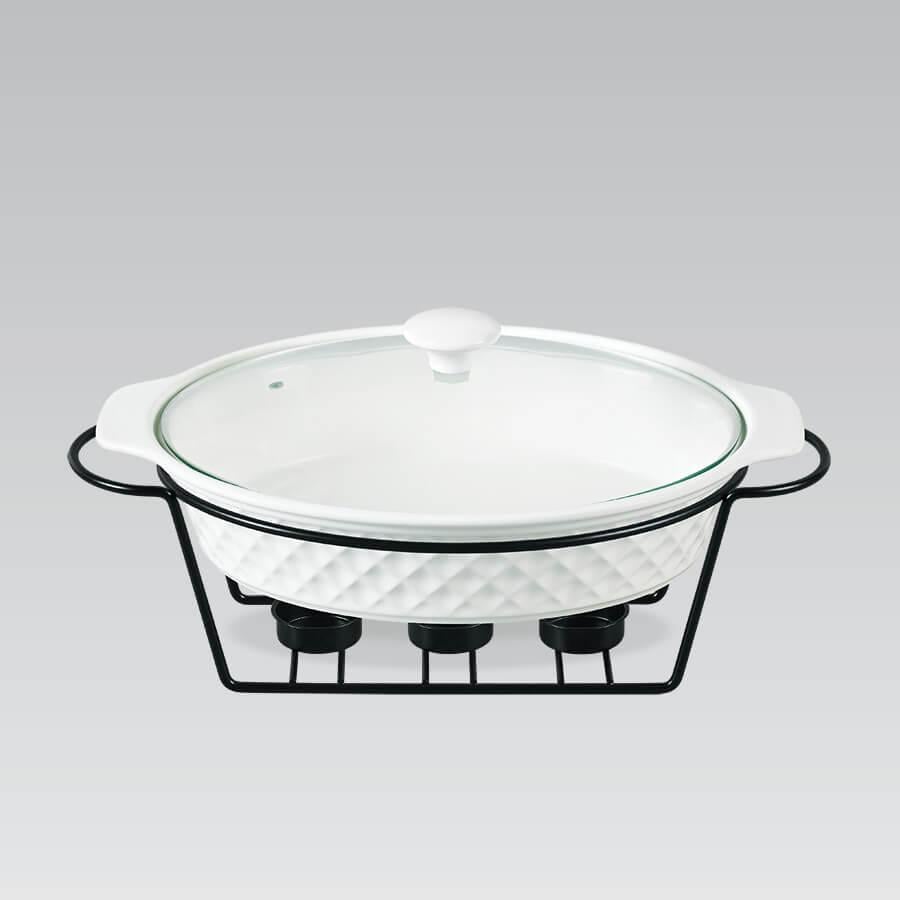 Мармит керамический Maestro овальный 2,3 л Белый (MR-11559-74)