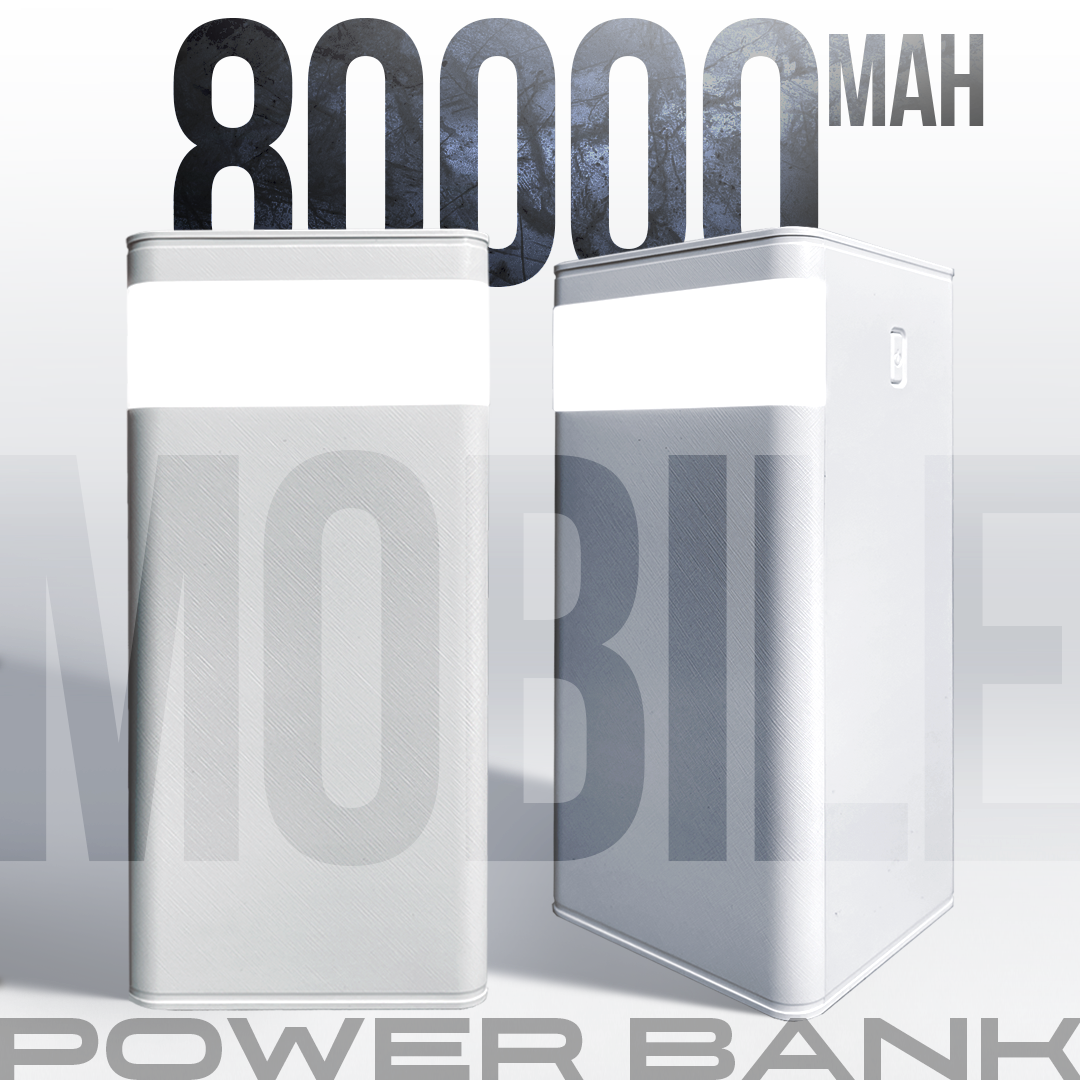 Павербанк Zhong Ou K89 LED ліхтар 80000 mAh Білий (5649409f) - фото 6