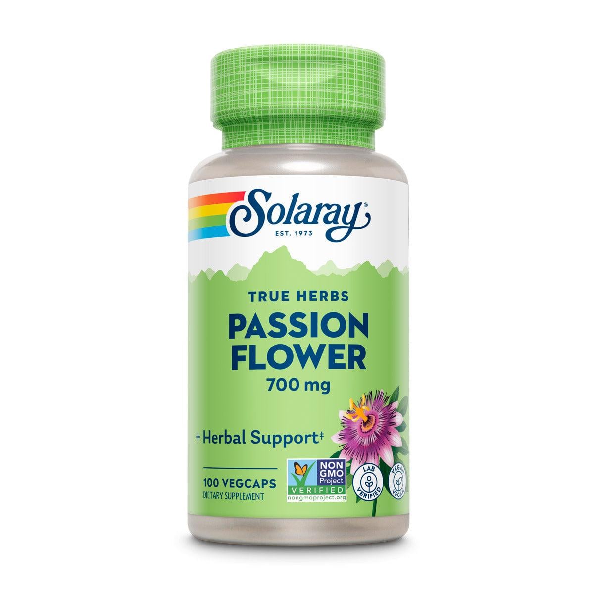 Пассифлора Solaray True Herbs Passion Flower 700 мг 100 VegCaps (SOR-01430)