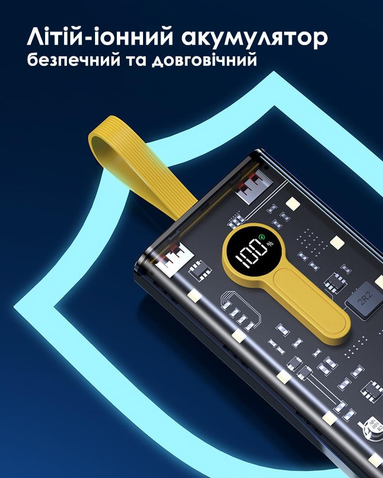 Повербанк 4 вбудованих кабелі 20000 mAh (347-1) - фото 10