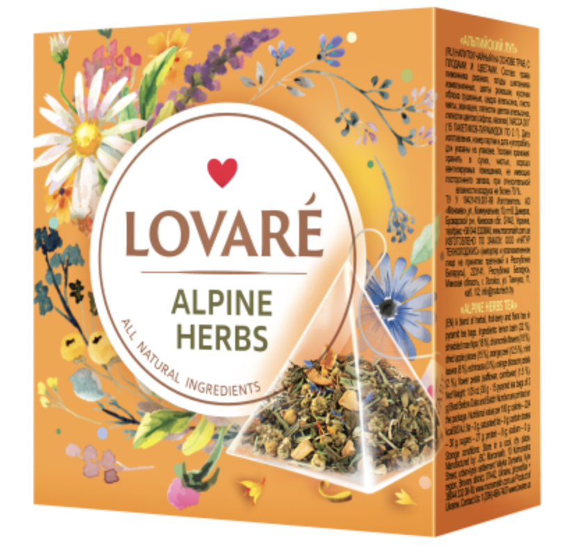 Чай Lovare Alpine herbs пирамидки 15 пакетиков (lov1026) Чай Lovare Alpine herbs пирамидки 15 пакетиков (lov1026)