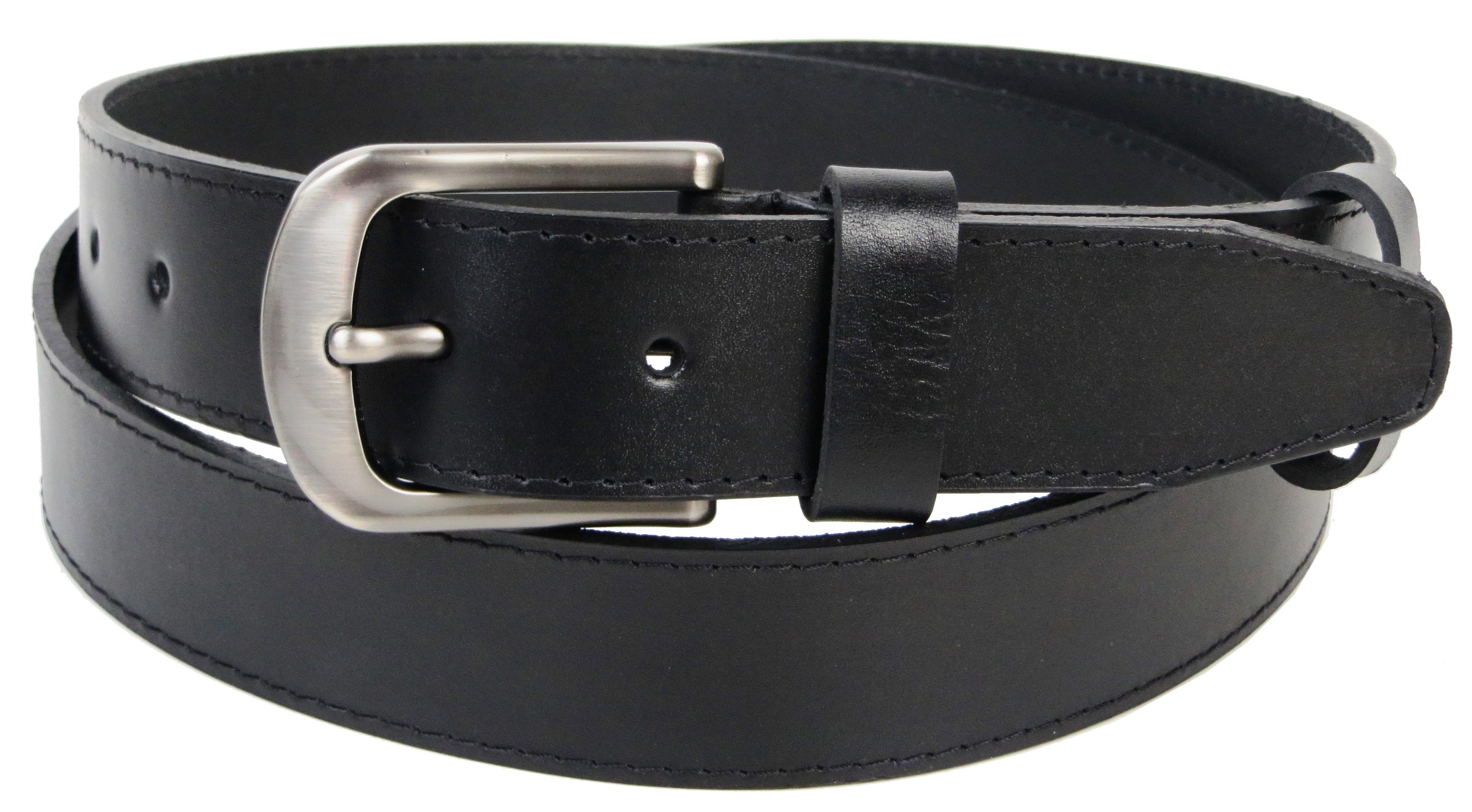Ремень мужской Skipper батал кожаный Черный (1460-38)