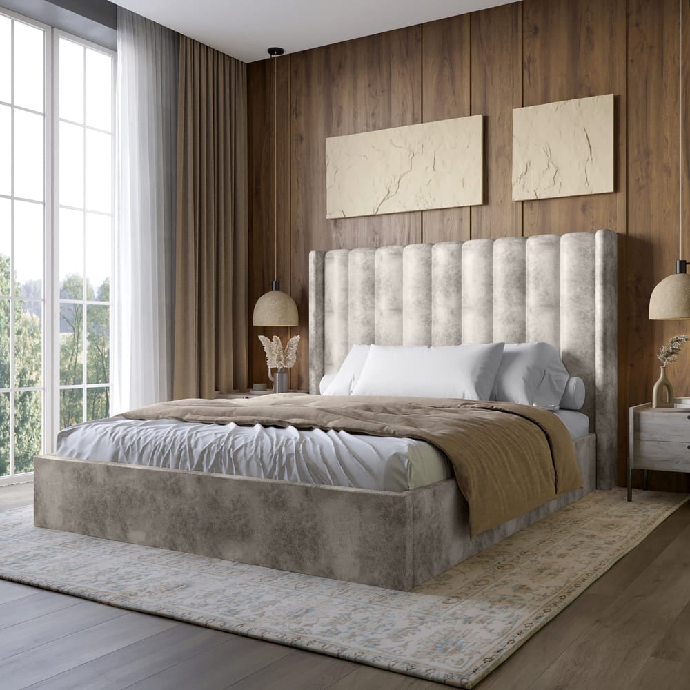 Кровать двуспальная Lion Нино Silk 102 180x200 см Айвори (Lion-045022)