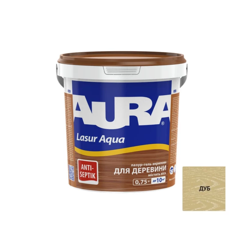 Лазур-лак акриловый Aura Lasur Aqua для древесины 0,75 л Дуб (2571575382)