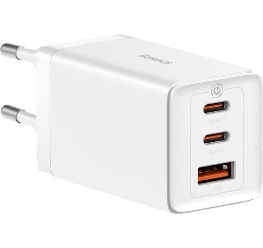 Сетевое зарядное устройство BASEUS GaN5 Pro Fast Charger 2C/U Type-C to Type-C 65W White (CCGP120202)