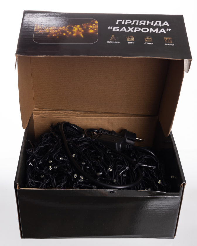Гирлянда бахрома уличная 600 LED 36 м от сети черная нить Белый - фото 5 Гирлянда бахрома уличная 600 LED 36 м от сети черная нить Белый - фото 5