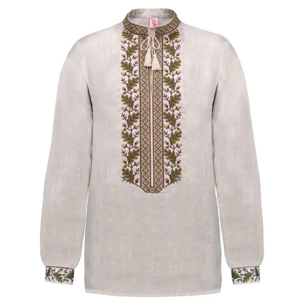 Вышиванка мужская р. 58 Бежевый (414) - фото 2 Вышиванка мужская р. 58 Бежевый (414) - фото 2