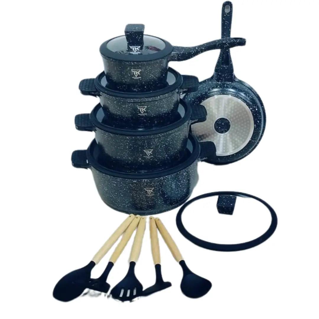 Набір посуду для індукції Top Kitchen TK 00050L з гранітним покриттям 10 предметів Чорний