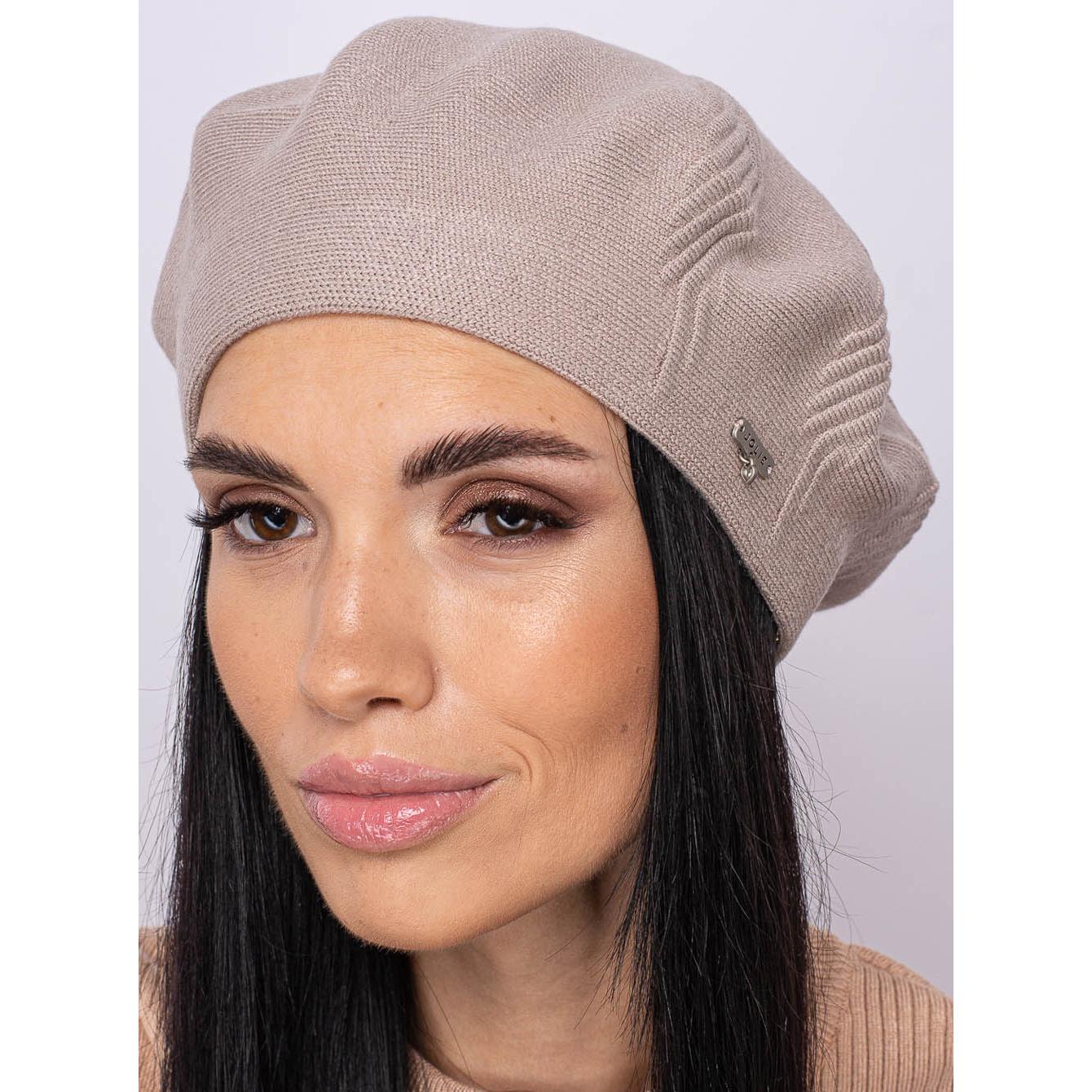 Берет жіночий вовняний Leks Магма one size Бежевий