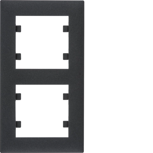 Рамка двухместная вертикальная Hager Lumina Intens Черный (WL5623)