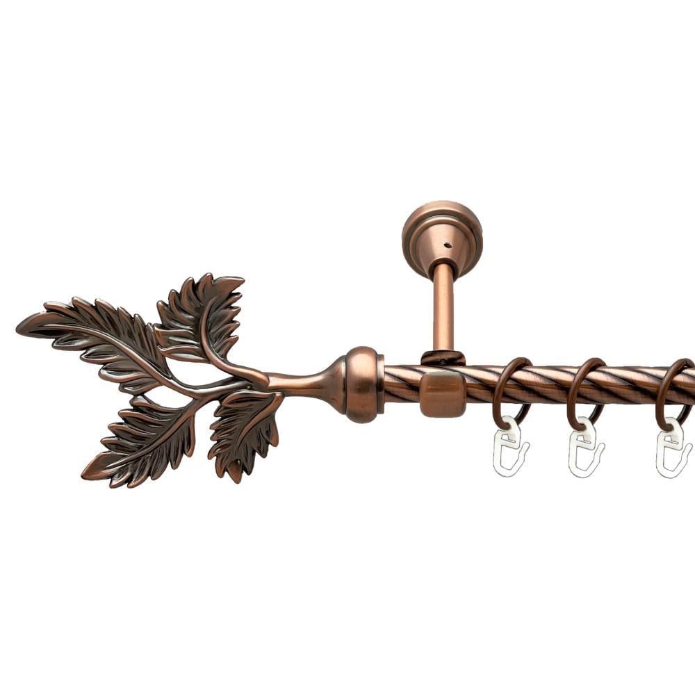 Карниз металлический Orvit Папоротник однорядный открытый/скрученная труба/кольцо металлическое Медь 16 мм 160 см (00-00025204)