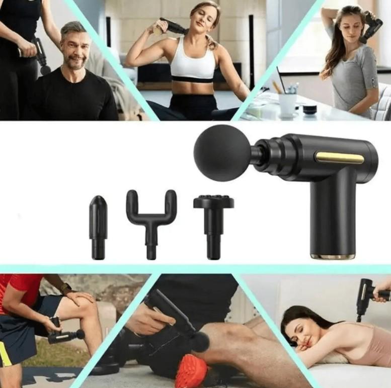 Масажер для шиї голови та ніг Massage gun CX-157 акумуляторний Чорний - фото 3