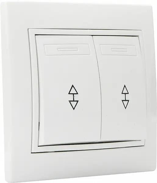 Выключатель двухклавишный АСКО-УКРЕМ FL проходной (ВВпсб10-2-0-Fl-W)