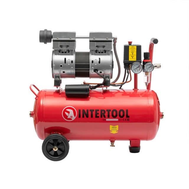 Компресор Intertool PT-0022 малошумний безмасляний 24 л 0,75 кВт 220 В 8 aтм 145 л/хв. 2 циліндри - фото 1