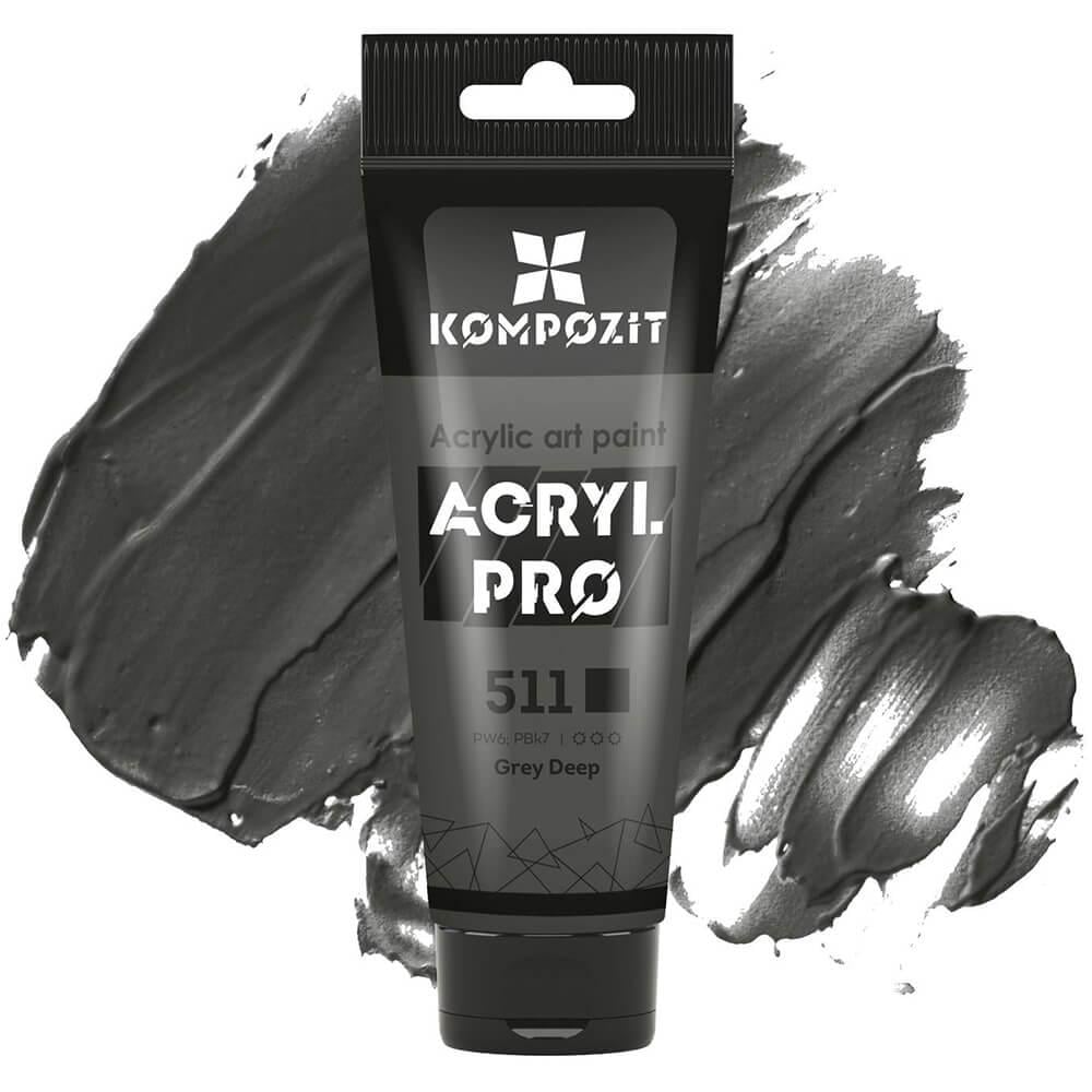 Акрилова фарба ART Kompozit 511 75 мл Сірий темний (59511) - фото 1 Акрилова фарба ART Kompozit 511 75 мл Сірий темний (59511) - фото 1