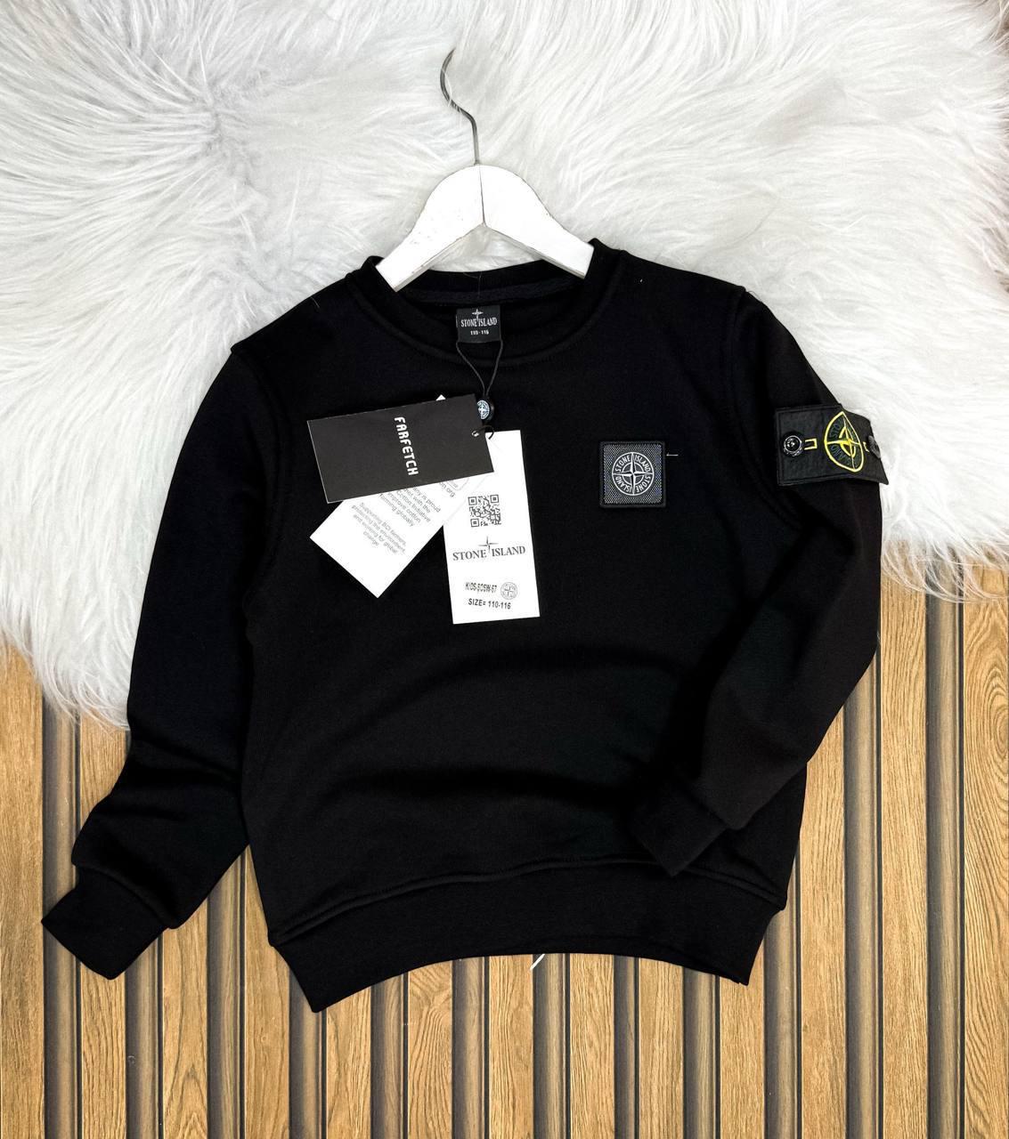 Свитшот на мальчика Stone Island 110-116 см Черный (32365199)