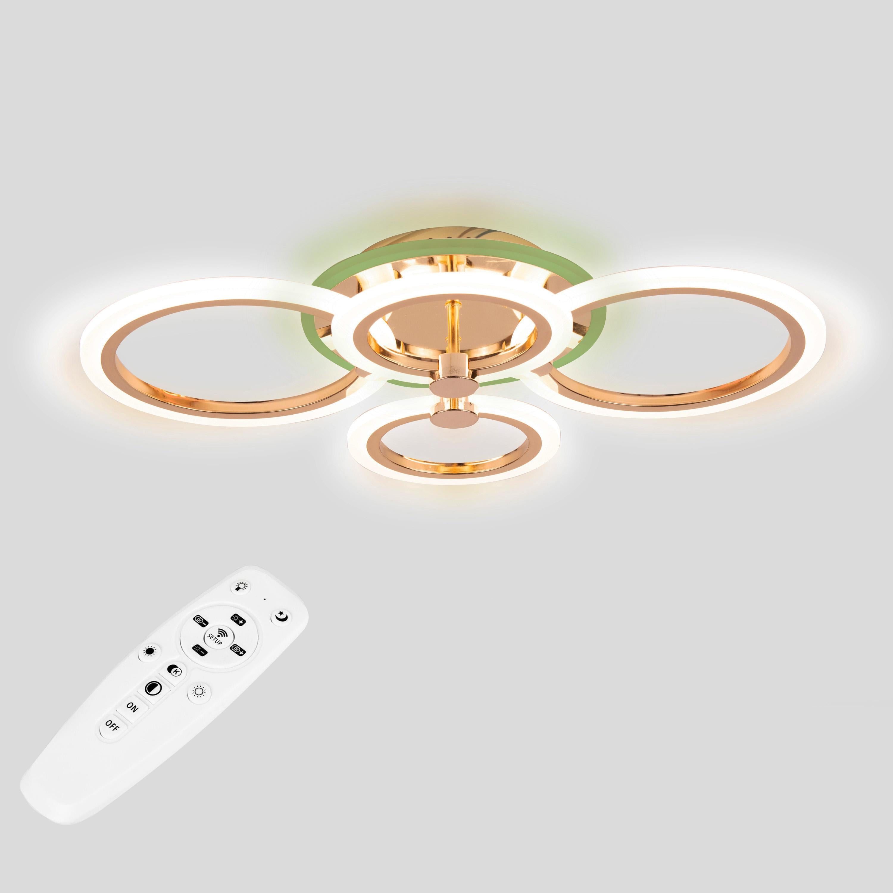 Люстра потолочная светодиодная Sunlight 5333/2+2 R 72 Вт 60 см Золото (21879328)