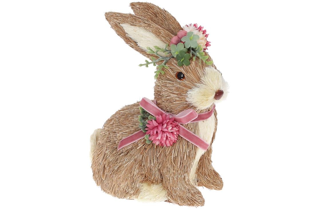 Декоративный пасхальный BonaDi Зайчик в цветах 24 см (743-878)