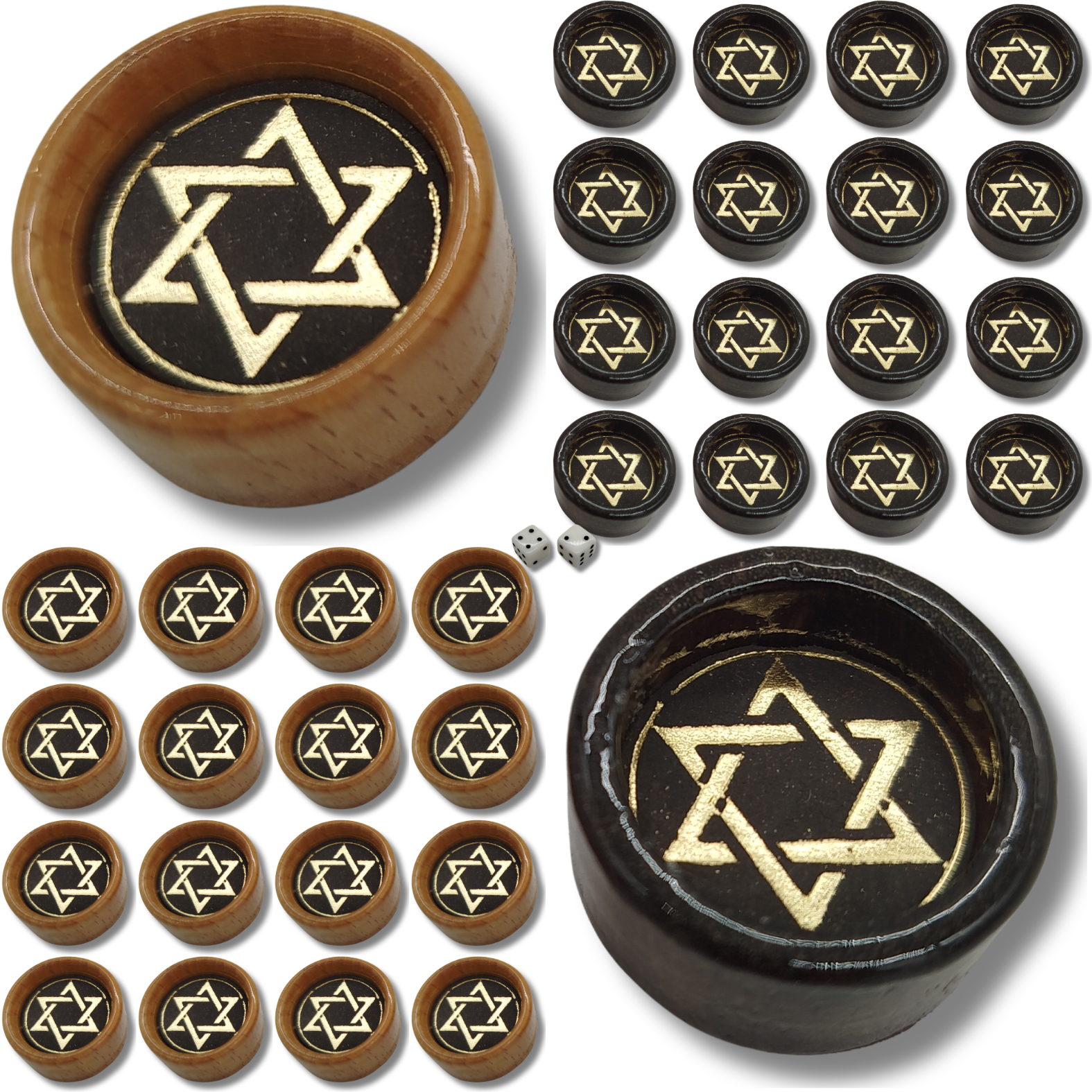 Фишки для нард штамп №21 с кожаной вставкой 25х12 мм (33732415)