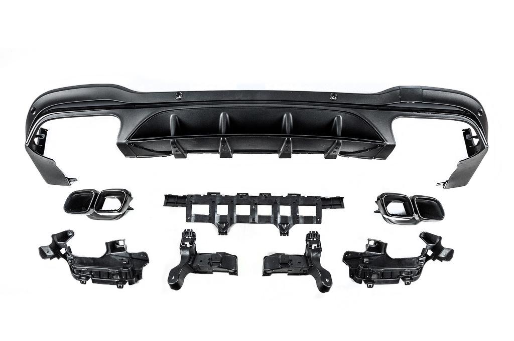 Диффузор задний с насадками Cixtai для Mercedes GLC X253 abs-пластик Черный (129223)